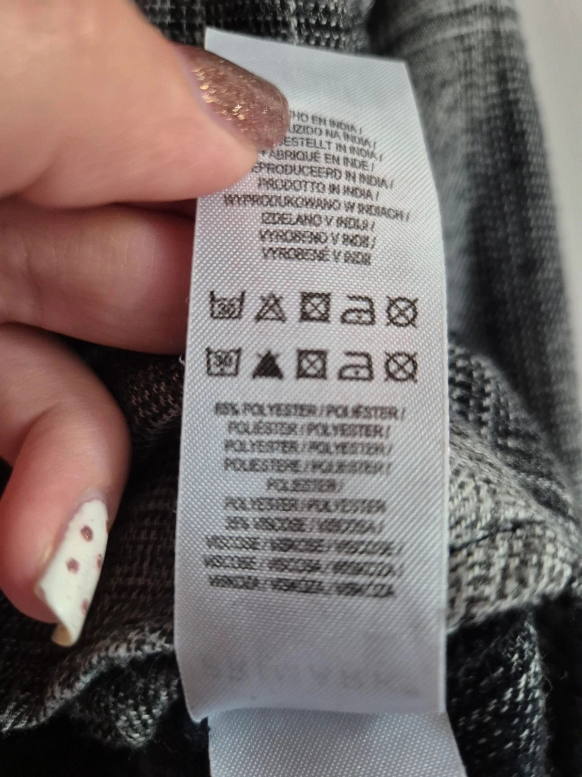 Chemise à carreaux noire et grise oversize 36 Primark – photo 5